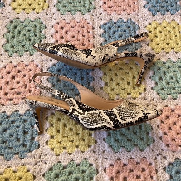 Lululs Snakeskin Pointed Toe Slingback Heels 8.5 - Picture 3 of 9